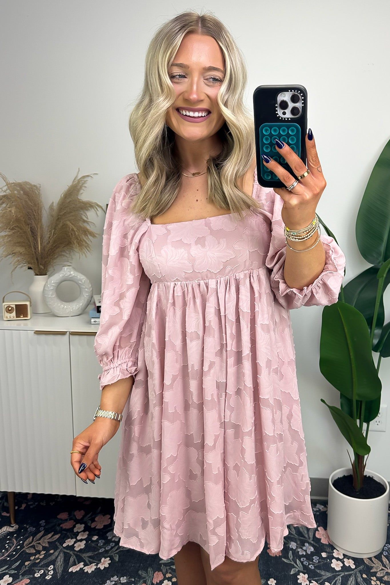 Lovely Outing Square Neck Puff Sleeve Floral Dress - FINAL SALE sold by Madison + Mallory product image thumbnail 5