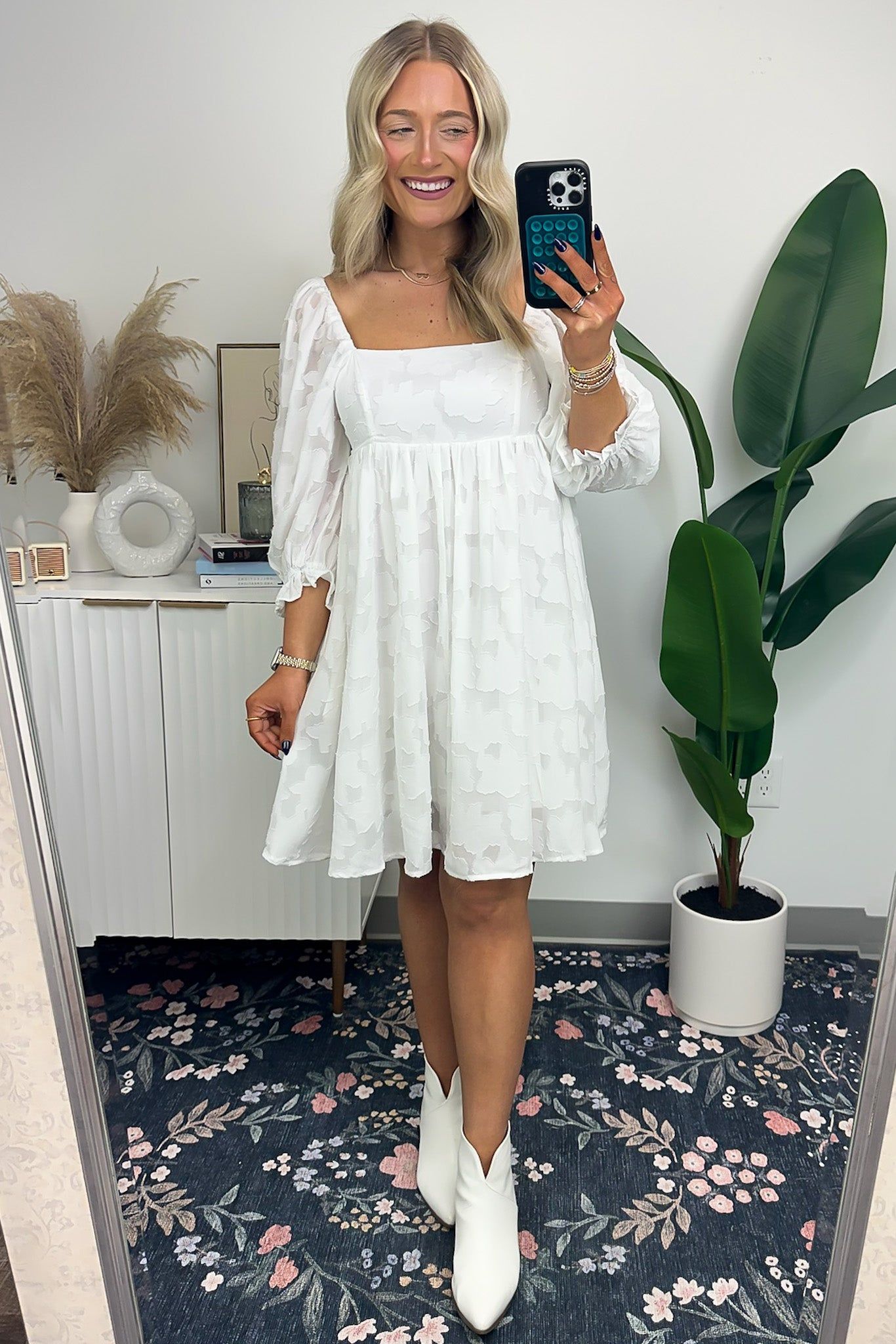 Lovely Outing Square Neck Puff Sleeve Floral Dress - FINAL SALE sold by Madison + Mallory product image thumbnail 3