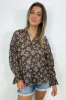 Graceful Energy Button Detail Floral Top - FINAL SALE sold by Madison + Mallory