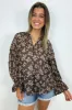 Graceful Energy Button Detail Floral Top - FINAL SALE sold by Madison + Mallory