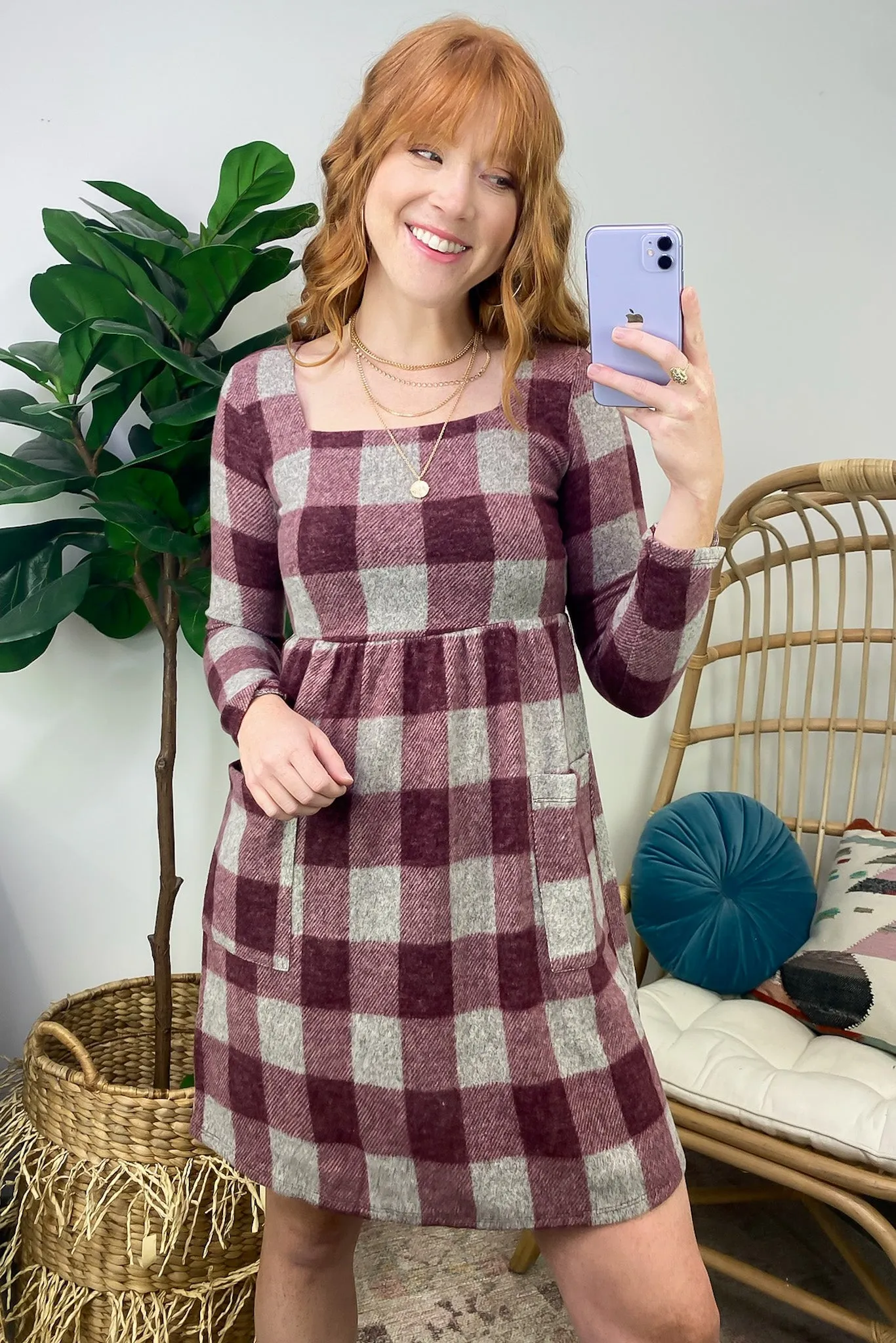 Zenitha Plaid Pocket Dress - FINAL SALE sold by Madison + Mallory product image thumbnail 3