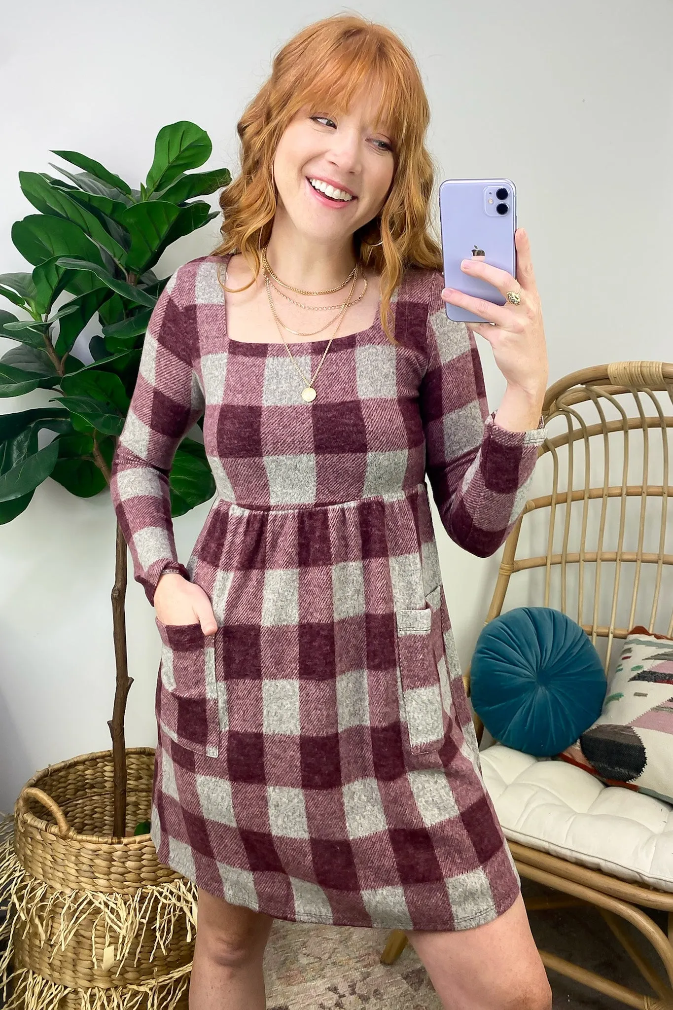 Zenitha Plaid Pocket Dress - FINAL SALE sold by Madison + Mallory