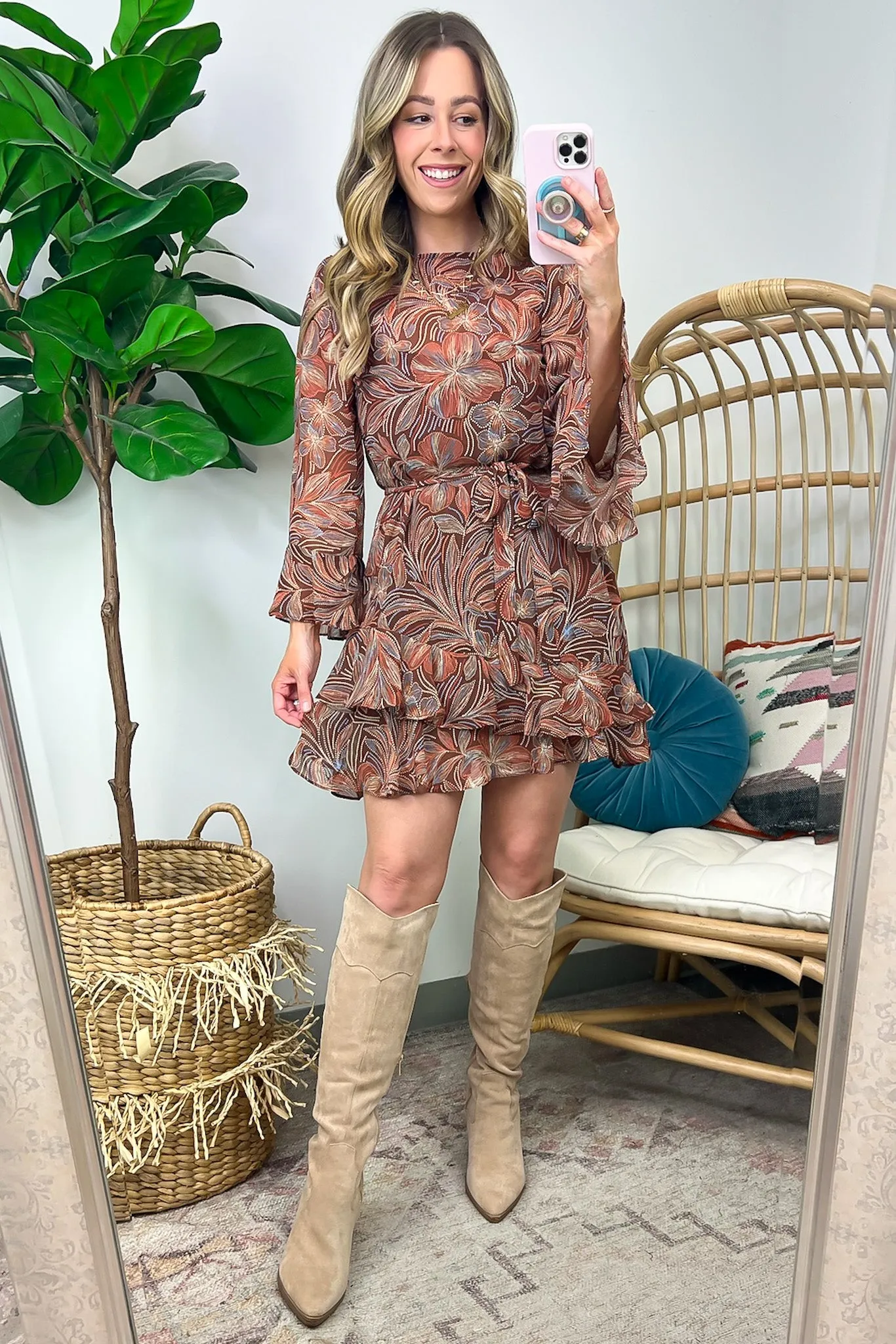 Posh Cutie Retro Floral Flare Dress - FINAL SALE sold by Madison + Mallory product image thumbnail 2