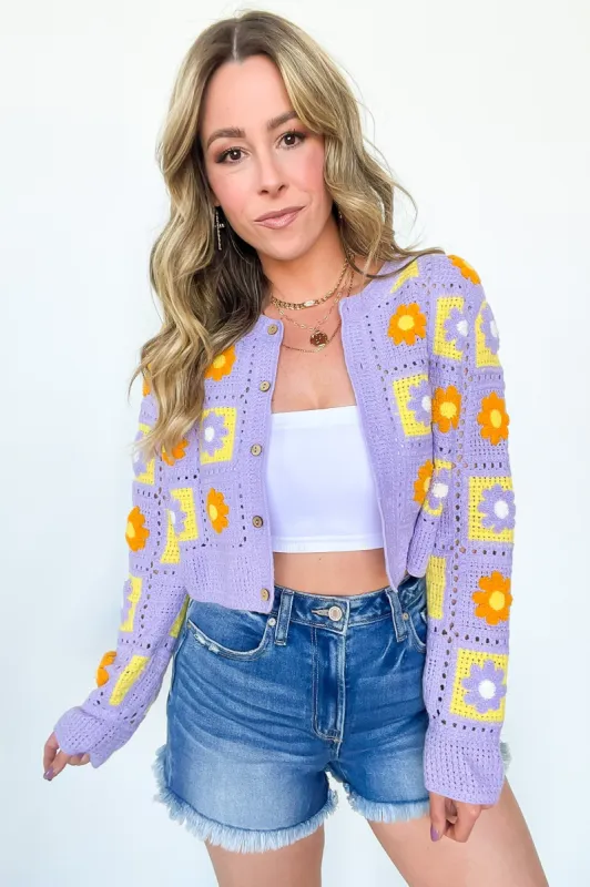 Sweetest Emotion Multi Color Crochet Knit Cardigan - FINAL SALE sold by Madison + Mallory