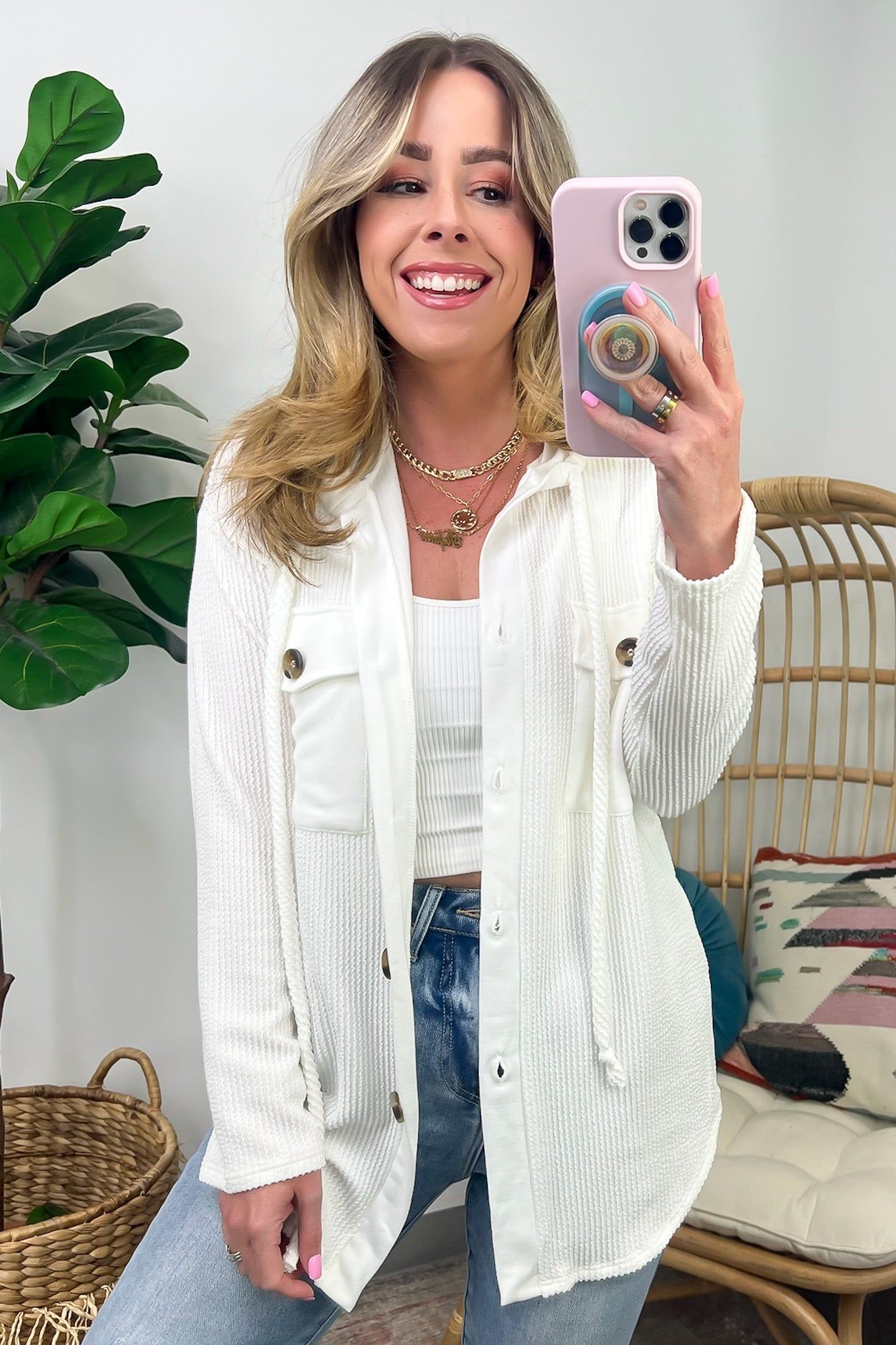 Saturday Satisfaction Ribbed Hooded Shacket - BACK IN STOCK! sold by Madison + Mallory product image thumbnail 2