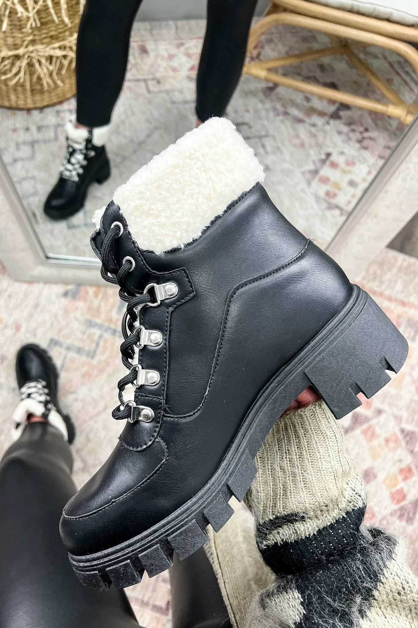 Settle into Cozy Lace Up Boots - FINAL SALE sold by Madison + Mallory