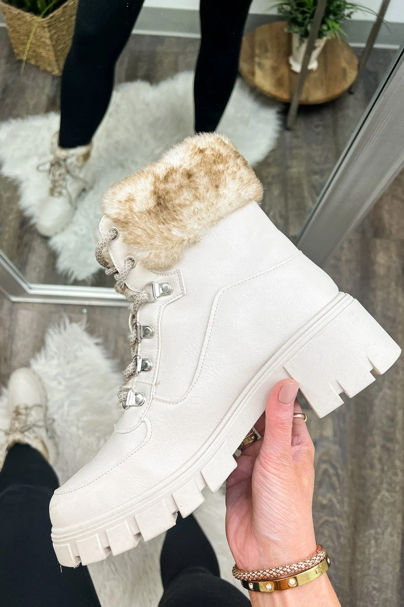 Settle into Cozy Lace Up Boots - FINAL SALE sold by Madison + Mallory product image thumbnail 2