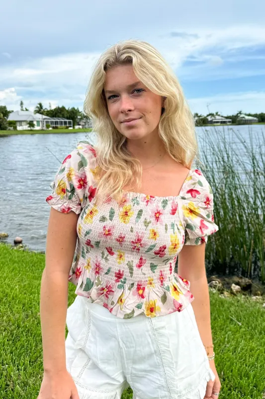 Charmingly Sweet Floral Smocked Top - FINAL SALE sold by Madison + Mallory