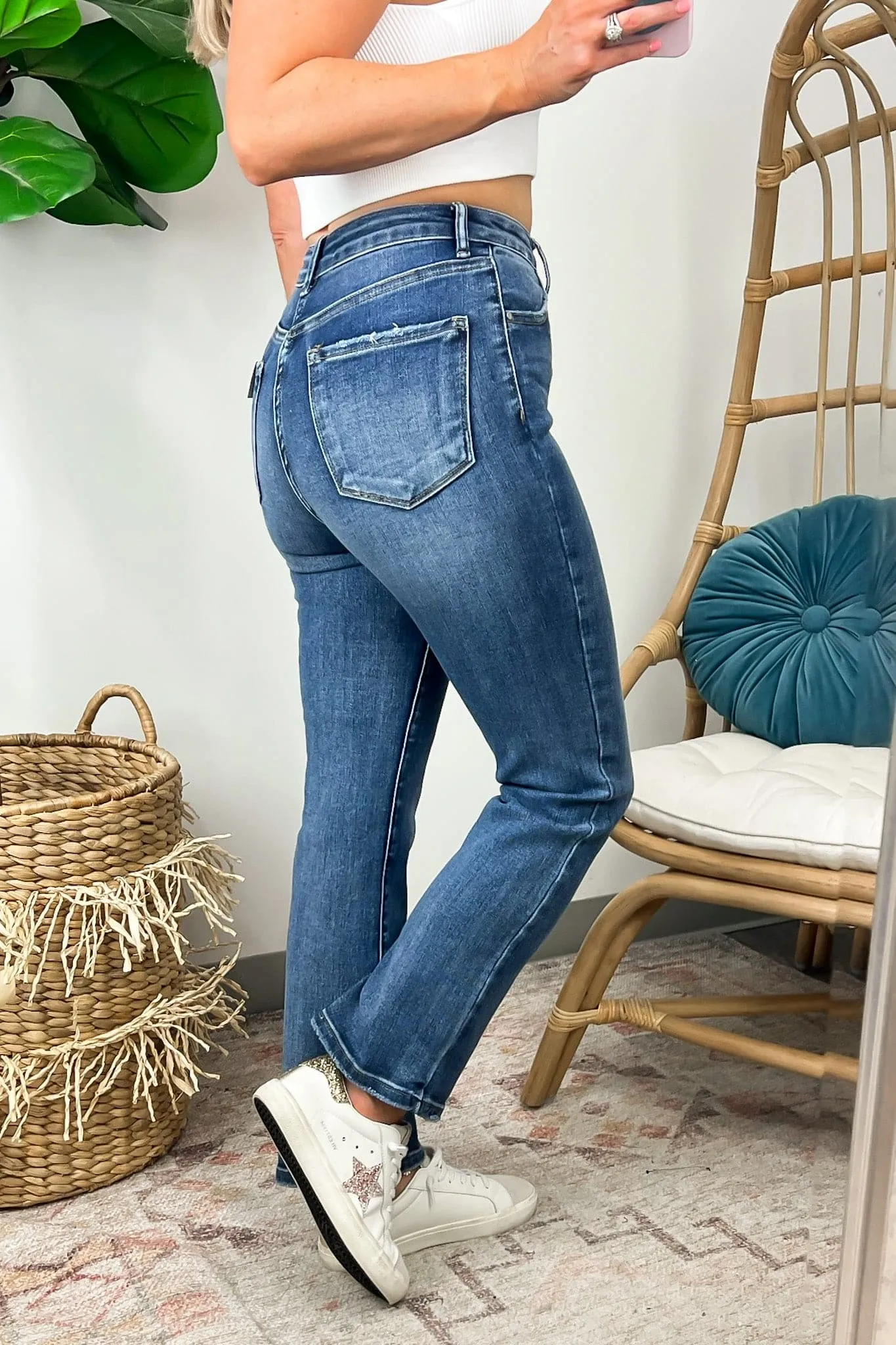 Helenea High Rise Crop Straight Jeans - FINAL SALE sold by Madison + Mallory product image thumbnail 2
