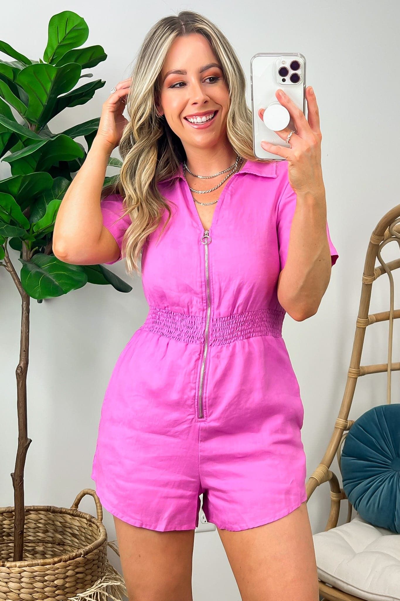 Coda Short Sleeve Zip Up Romper - FINAL SALE sold by Madison + Mallory product image thumbnail 4