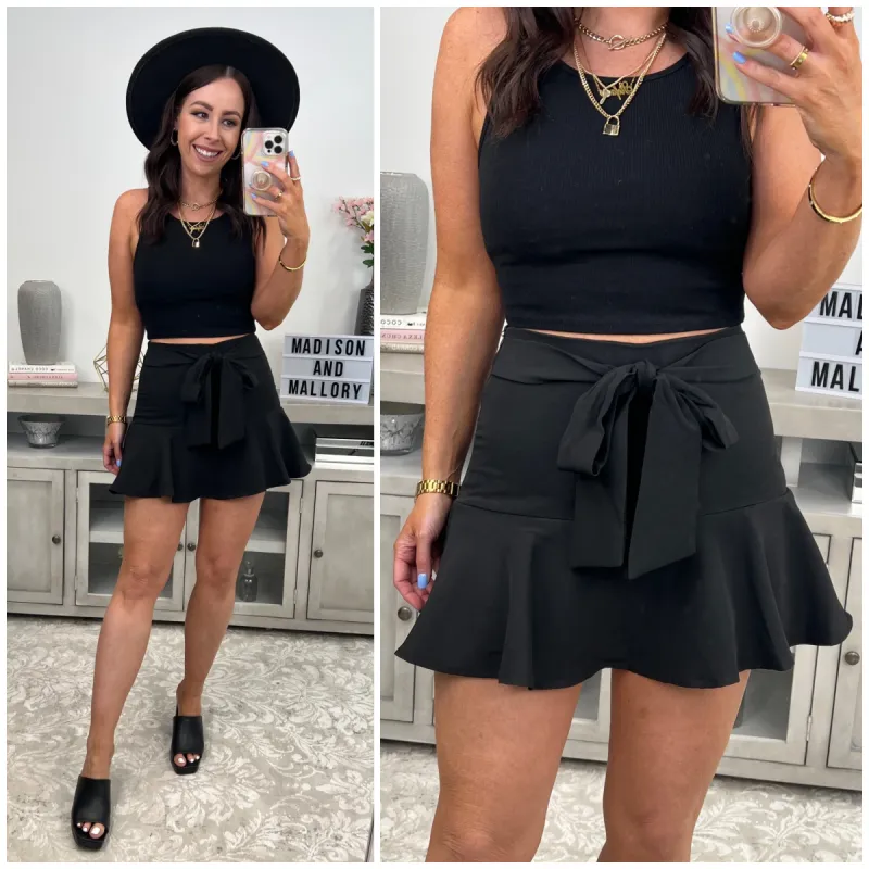 Love Poems Tie Waist Skort - FINAL SALE sold by Madison + Mallory
