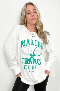 Malibu Tennis Club Graphic Sweatshirt - FINAL SALE sold by Madison + Mallory