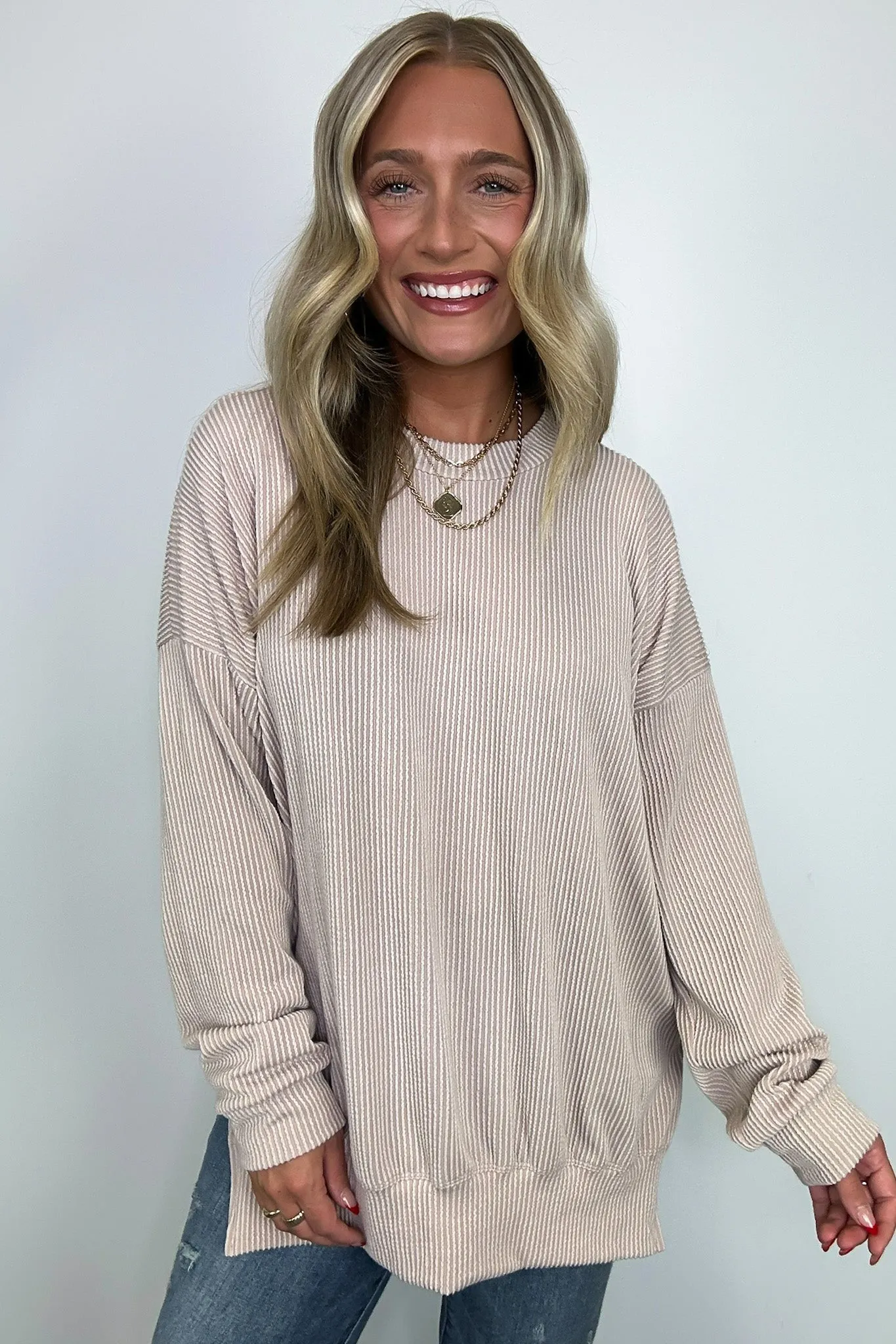 Pressley Rib Knit Side Slit Pullover - BACK IN STOCK sold by Madison + Mallory product image thumbnail 5