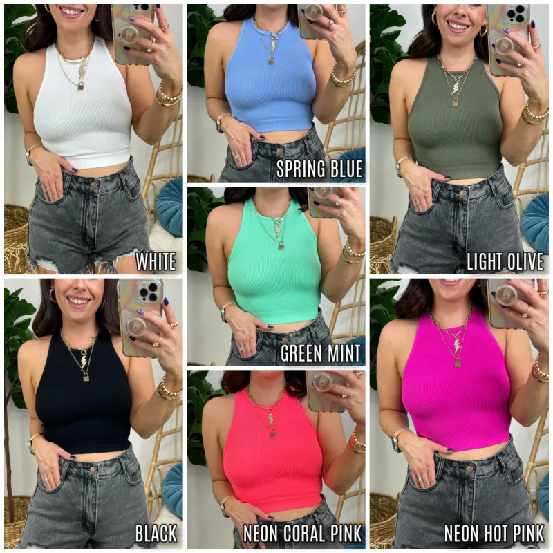 Devanee Ribbed Seamless Cropped Bra Top sold by Madison + Mallory