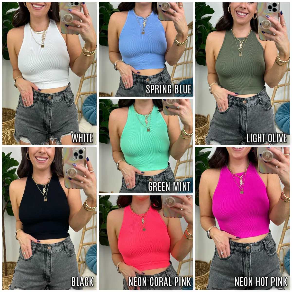 Devanee Ribbed Seamless Cropped Bra Top sold by Madison + Mallory
