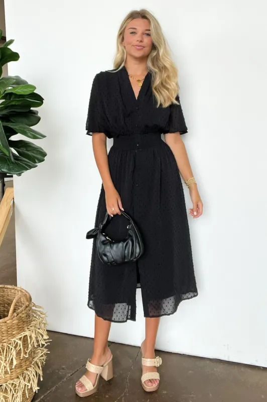 Perfect Destiny Button Up Swiss Dot Maxi Dress - FINAL SALE sold by Madison + Mallory