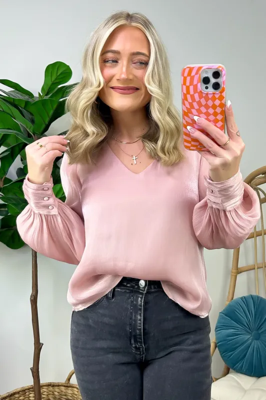 Perfectly Classy V-Neck Woven Top - FINAL SALE sold by Madison + Mallory