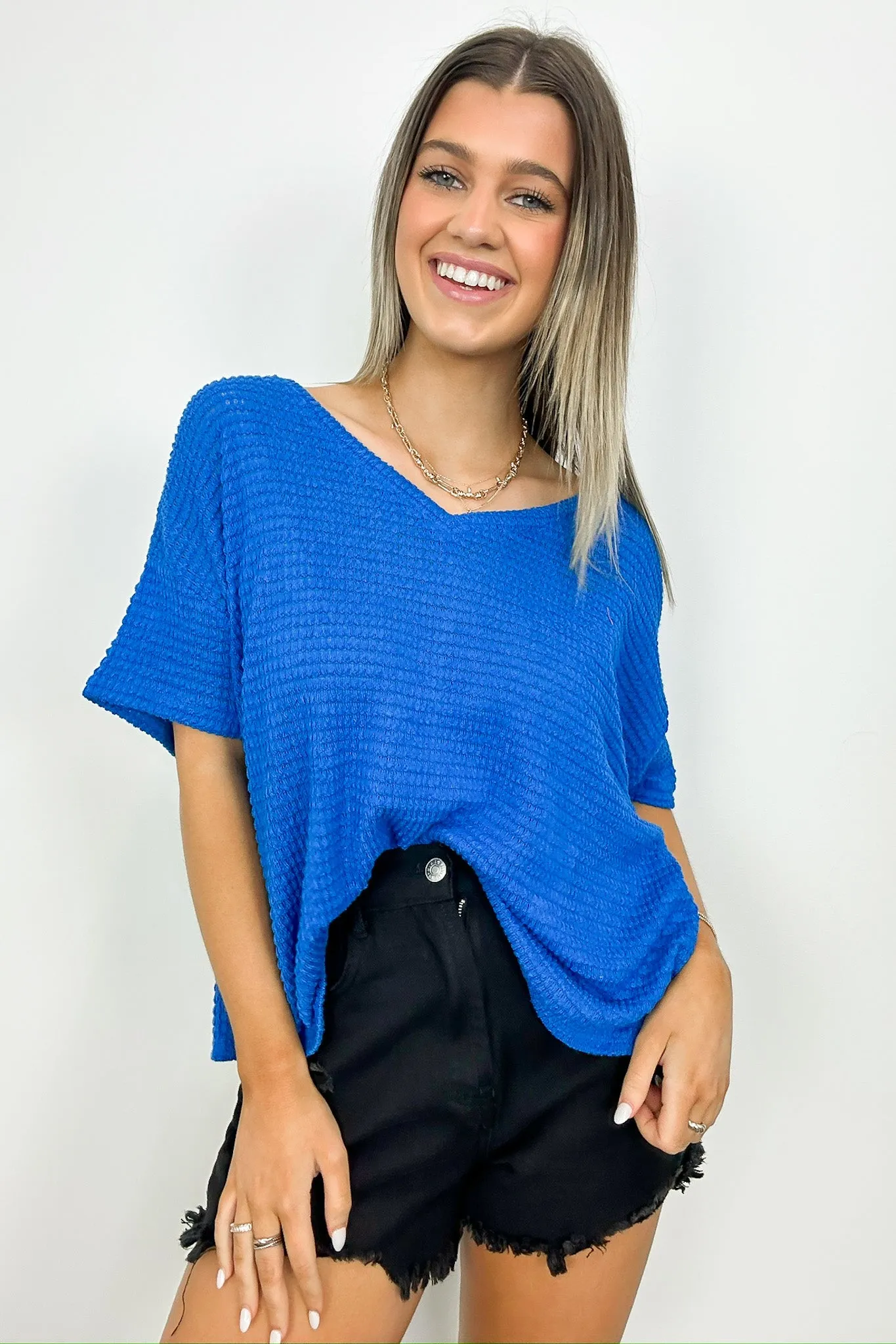 Julietta V-Neck Cropped Short Sleeve Top - BACK IN STOCK sold by Madison + Mallory