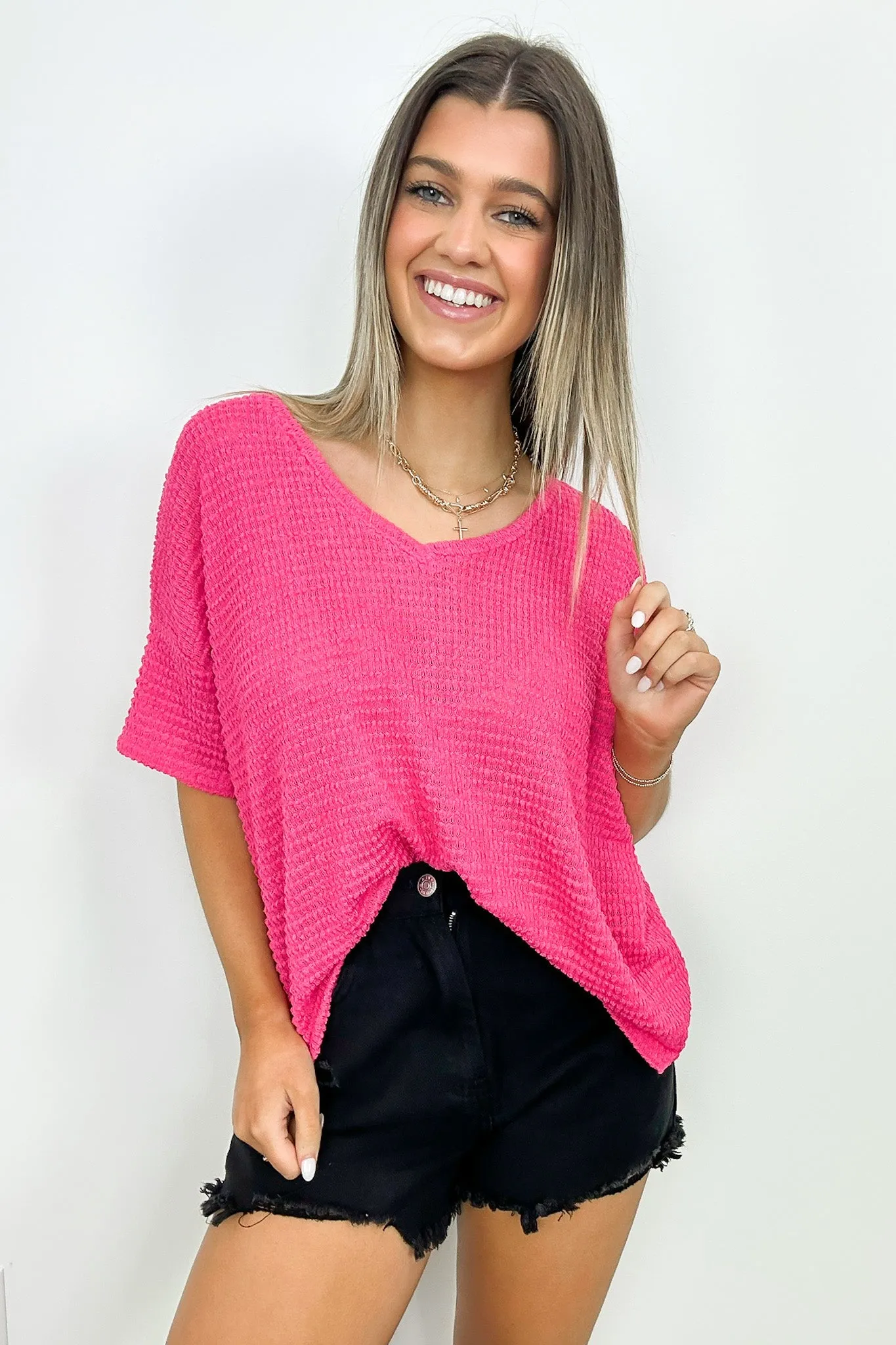 Julietta V-Neck Cropped Short Sleeve Top - BACK IN STOCK sold by Madison + Mallory product image thumbnail 3