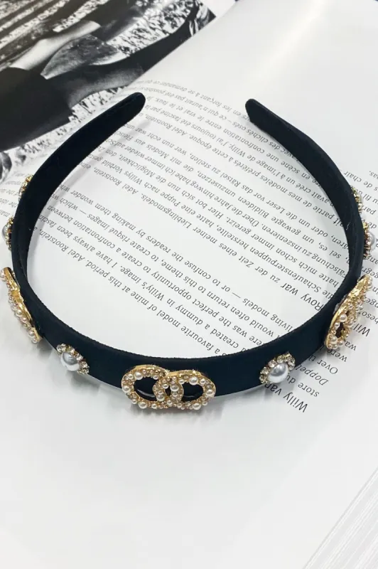 Crowning Glory Double Circle Pearl Accent Headband - FINAL SALE sold by Madison + Mallory