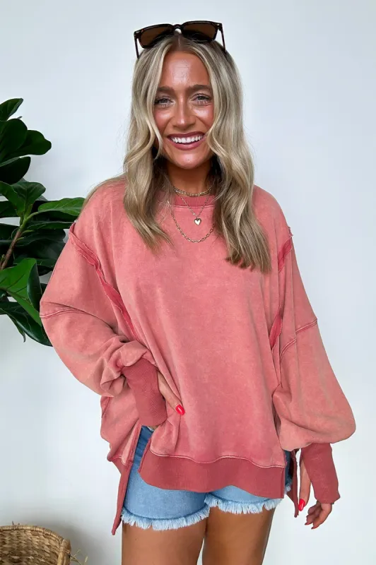 Full Throttle Raw Edge High Low Pullover - FINAL SALE sold by Madison + Mallory