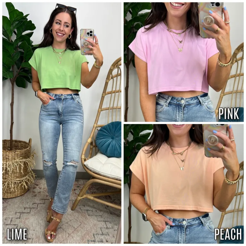 Rony Pigment-Dyed Cap Sleeve Cropped Tee - FINAL SALE sold by Madison + Mallory