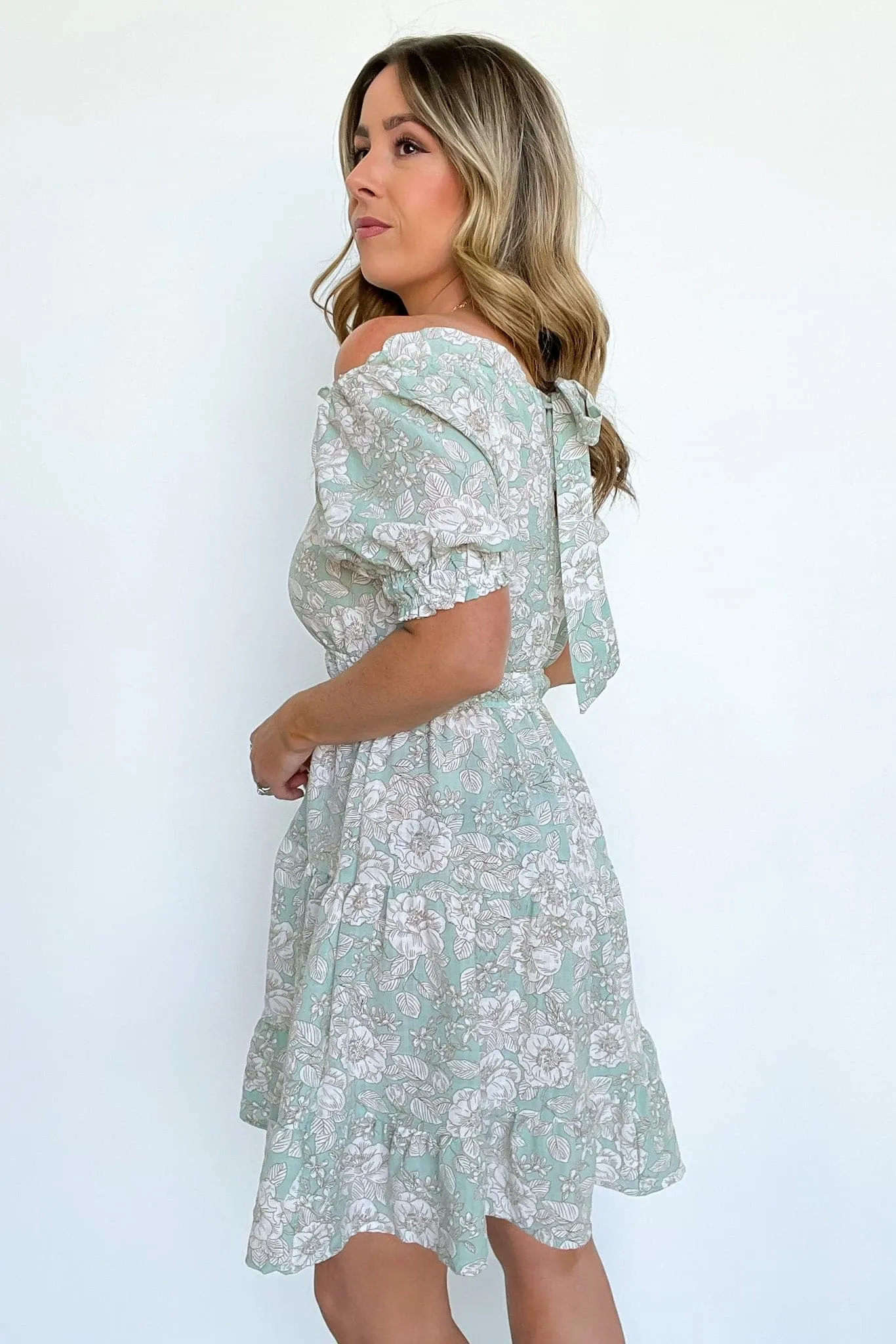 Dreamiest Darling Off Shoulder Ruffle Floral Dress - FINAL SALE sold by Madison + Mallory product image thumbnail 5