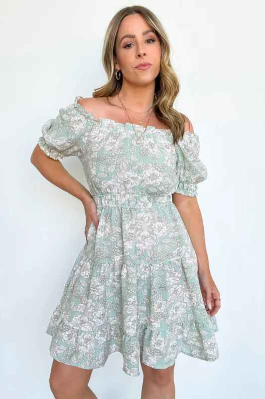 Dreamiest Darling Off Shoulder Ruffle Floral Dress - FINAL SALE sold by Madison + Mallory