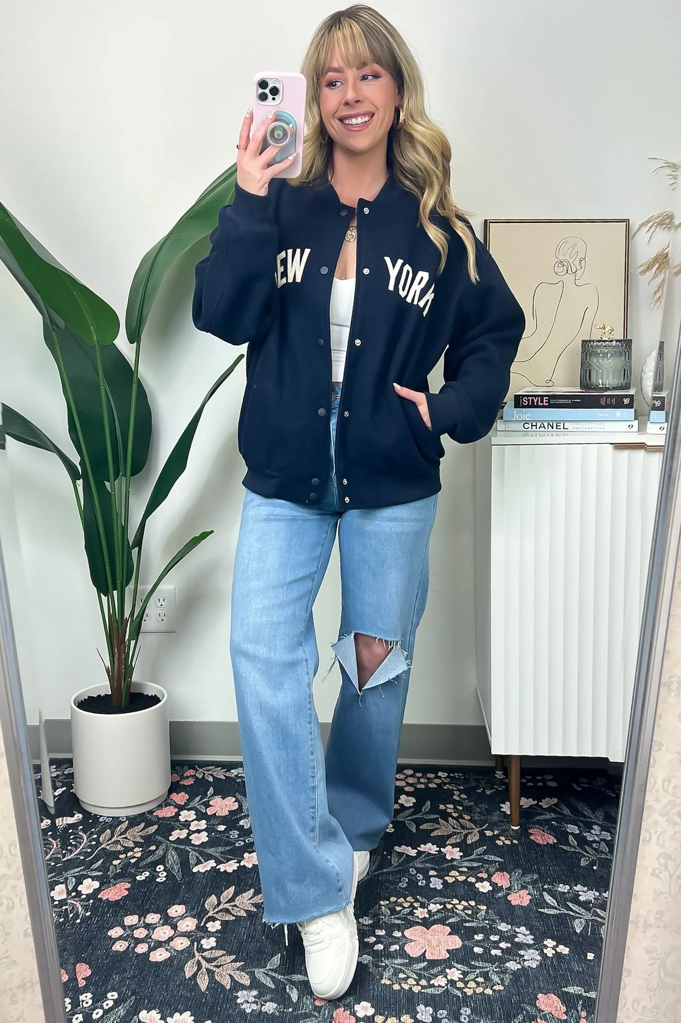 New York Button Up Varsity Jacket - FINAL SALE sold by Madison + Mallory product image thumbnail 5