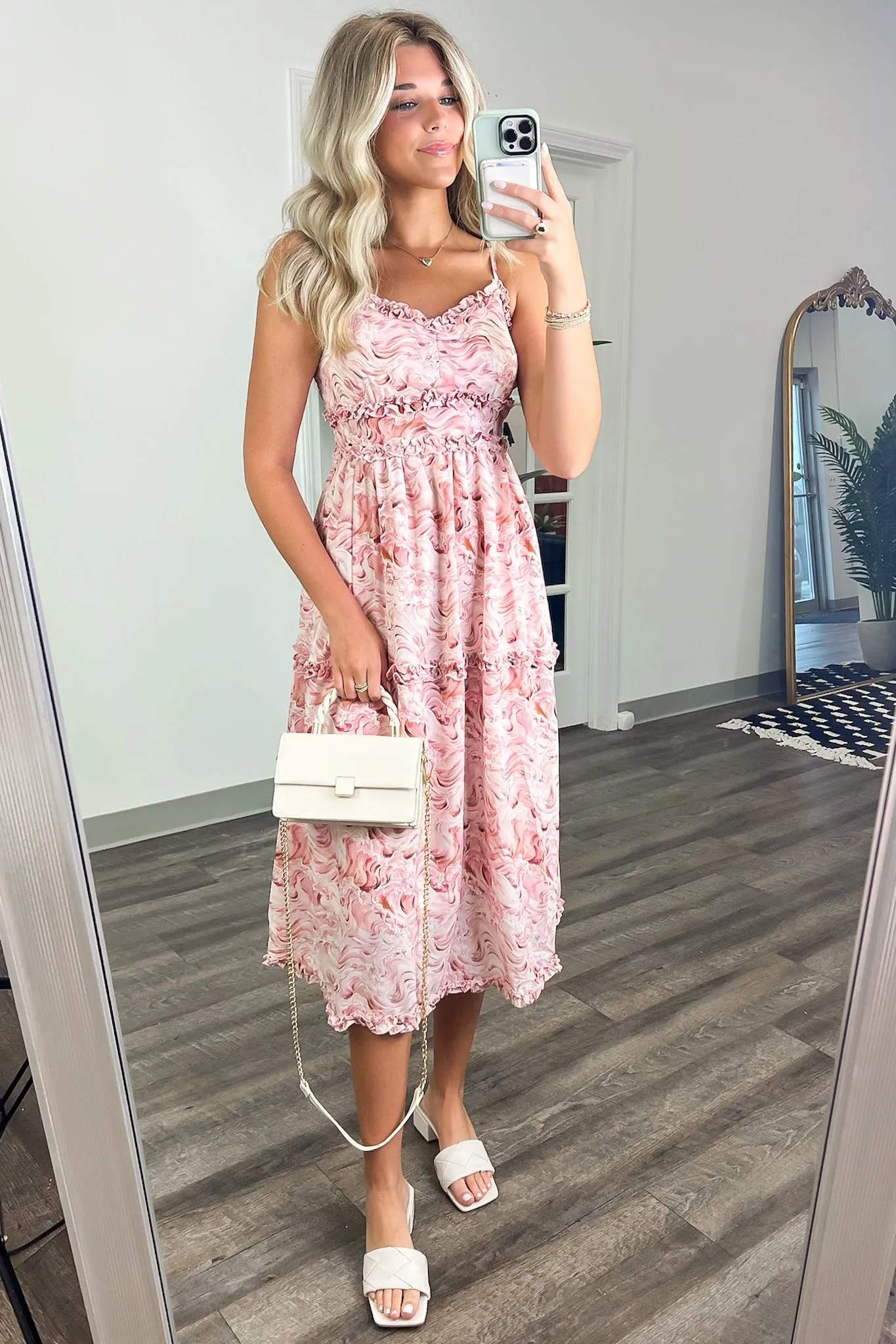 Reesie Abstract Print Ruffle Dress - FINAL SALE sold by Madison + Mallory product image thumbnail 3