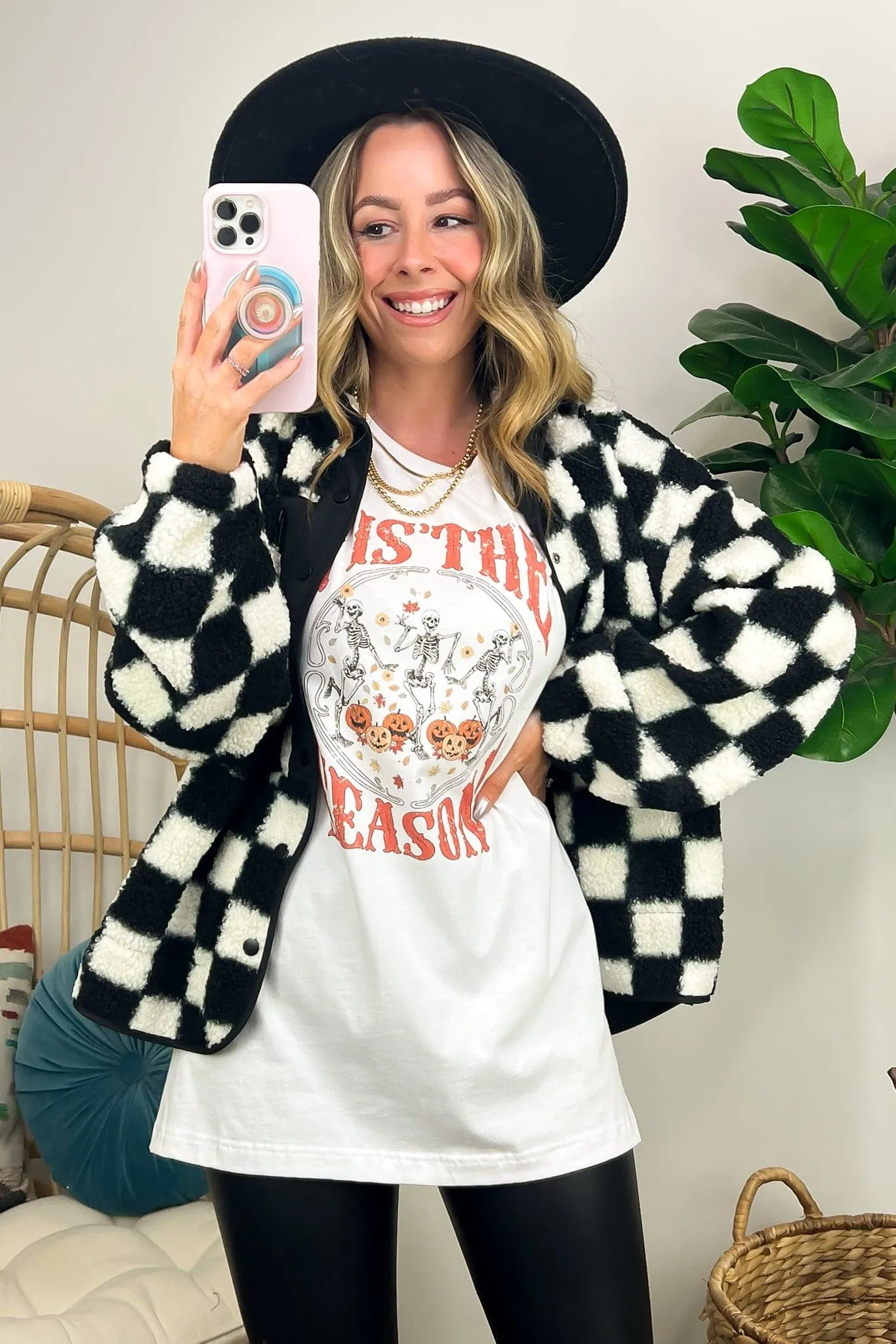 Tis' The Season Halloween Skeleton Graphic Tee - FINAL SALE sold by Madison + Mallory product image thumbnail 2