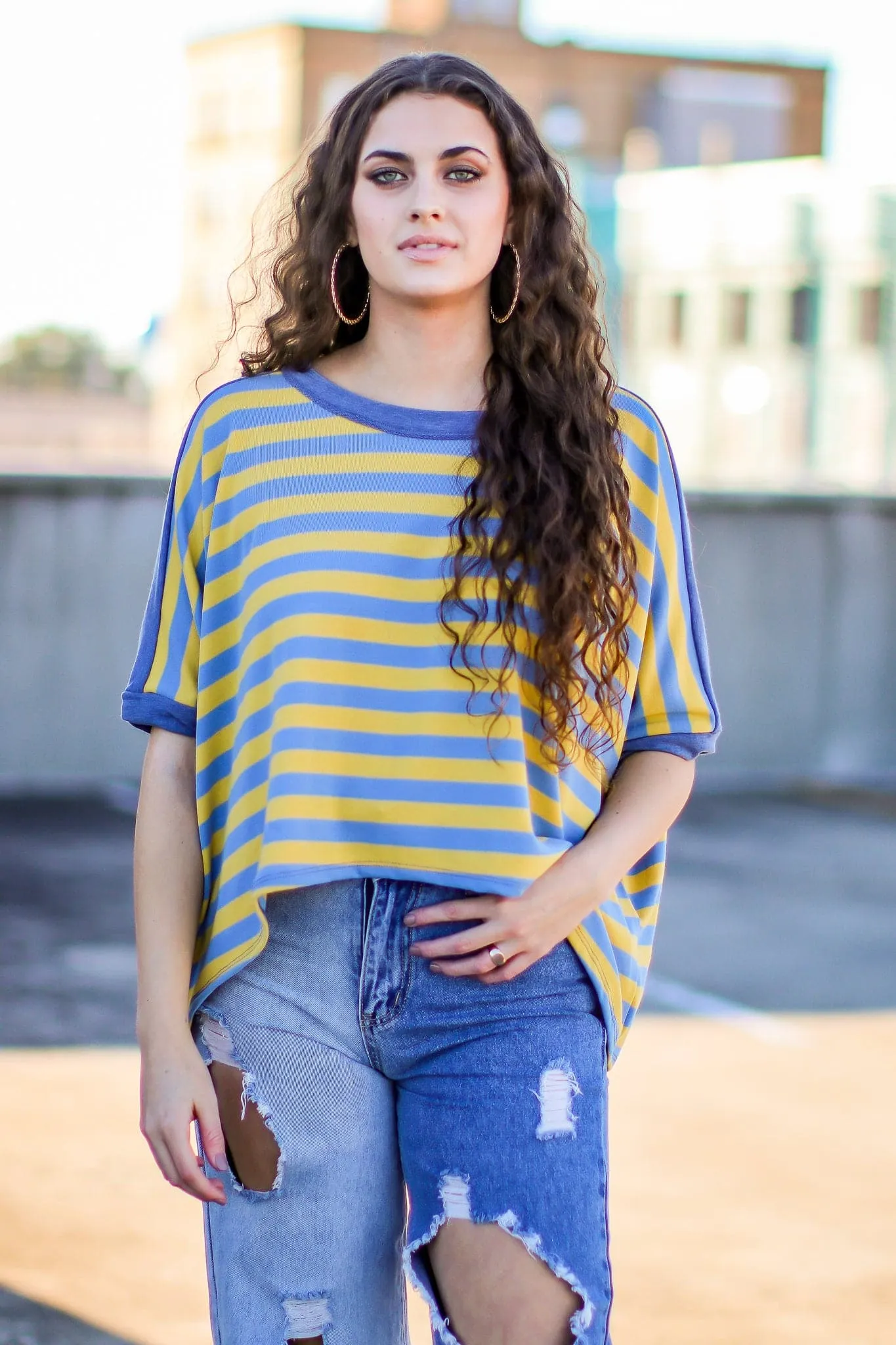 Pure Ambition Striped Dolman Sleeve Top - FINAL SALE sold by Madison + Mallory product image thumbnail 3