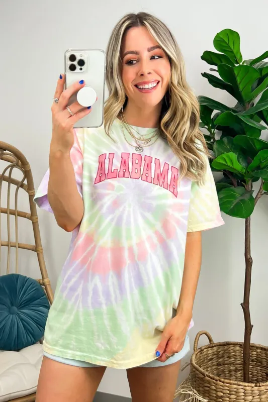 Alabama Tie Dye Oversized Graphic Tee - FINAL SALE sold by Madison + Mallory