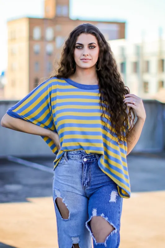 Pure Ambition Striped Dolman Sleeve Top - FINAL SALE sold by Madison + Mallory