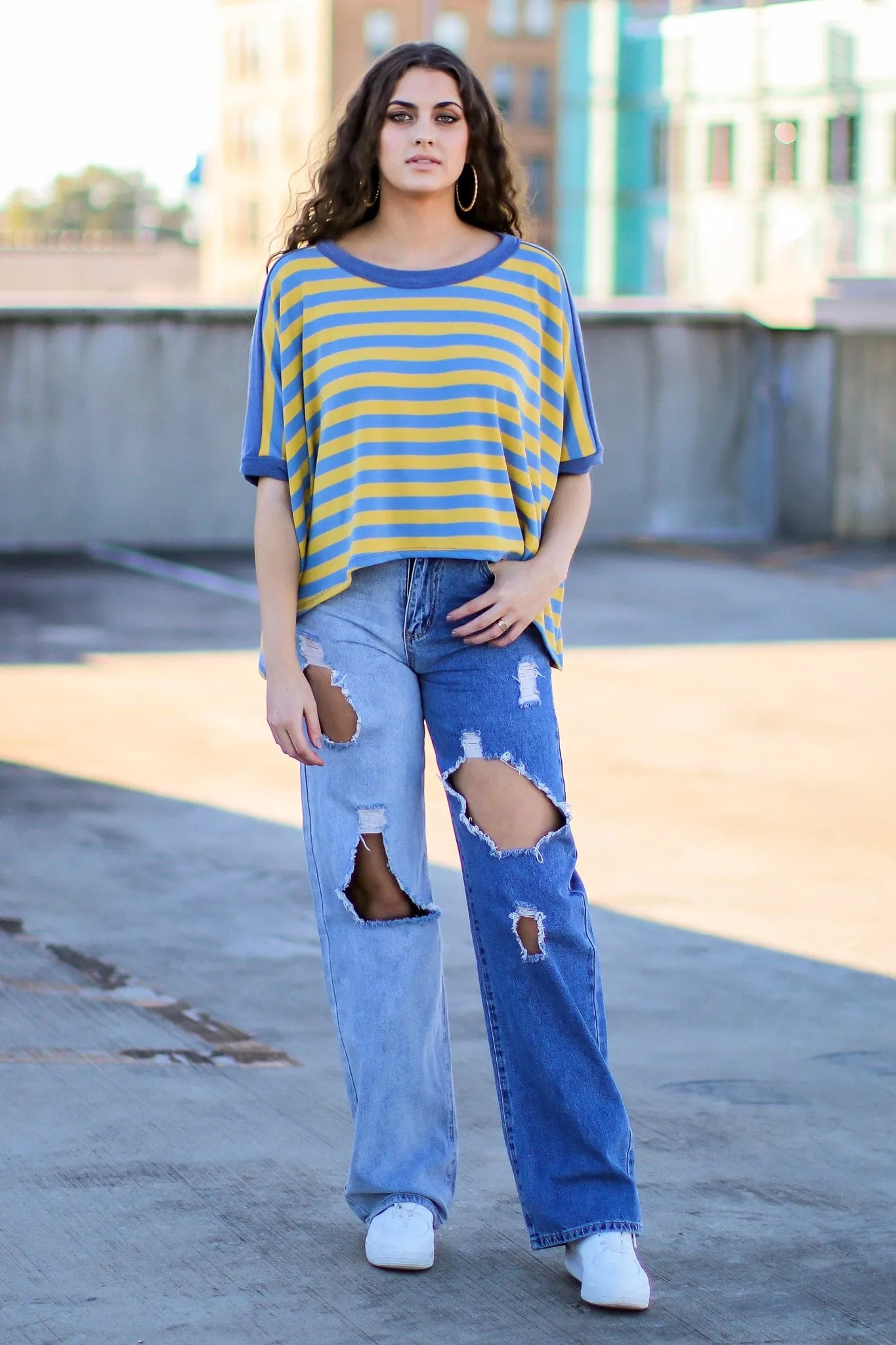 Pure Ambition Striped Dolman Sleeve Top - FINAL SALE sold by Madison + Mallory product image thumbnail 5
