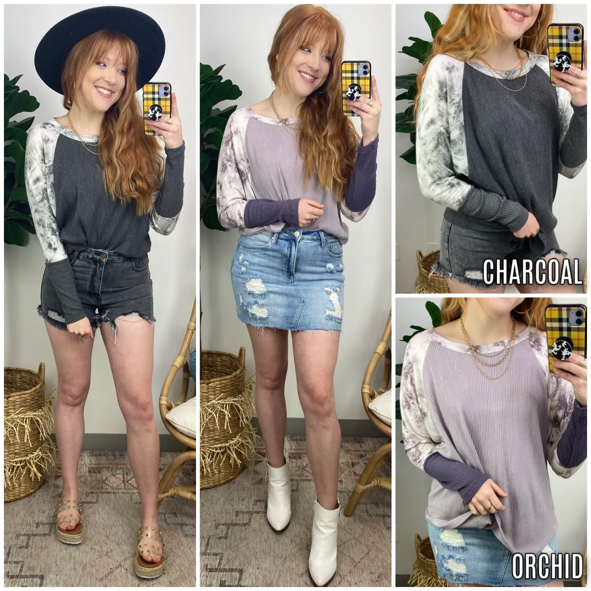 Navas Cloud Wash Contrast Top - FINAL SALE sold by Madison + Mallory