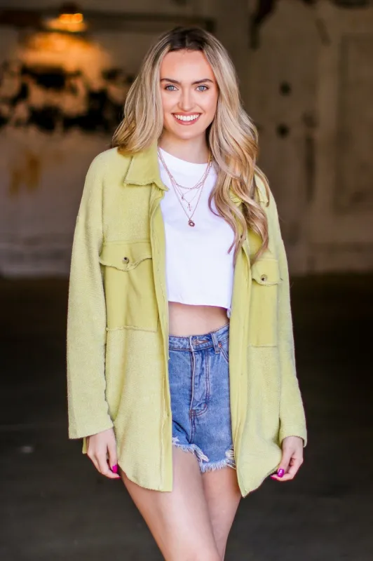 Staple Style Raw Edge Relaxed Fit Shacket - FINAL SALE sold by Madison + Mallory