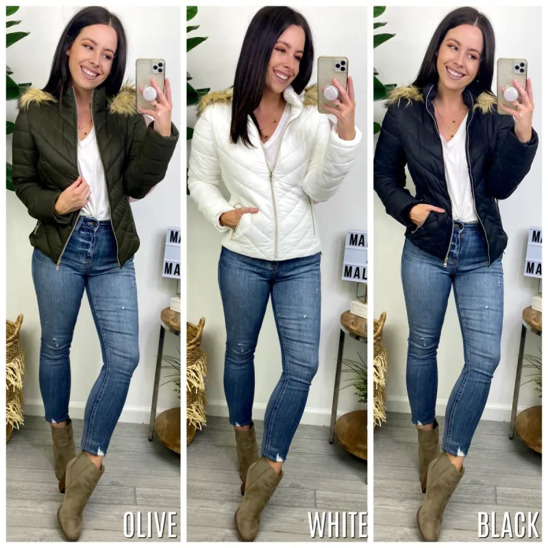 Darien Faux Fur Hooded Jacket - FINAL SALE sold by Madison + Mallory