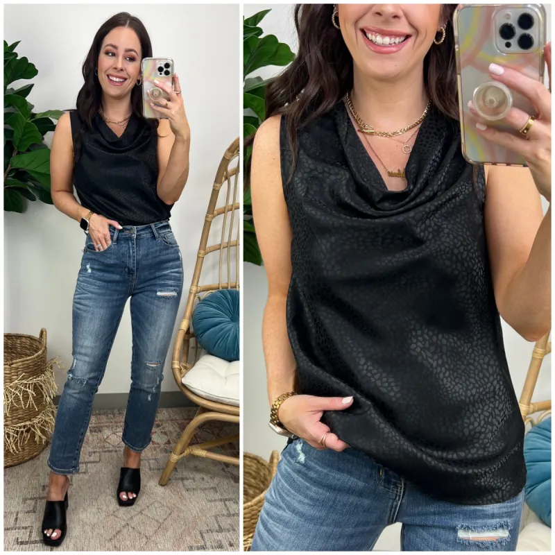 Looking for Perfection Satin Draped Cowl Neck Top - FINAL SALE sold by Madison + Mallory