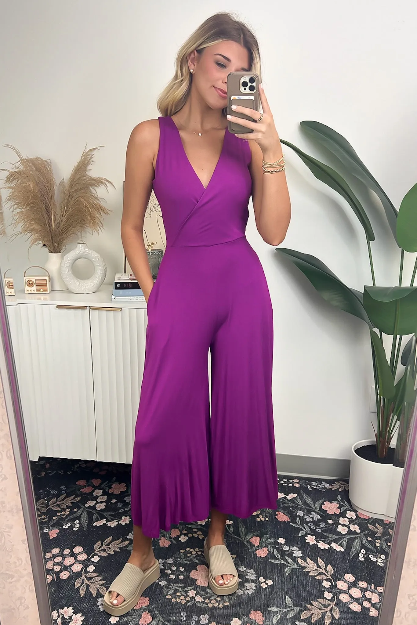 Luxe Reputation Surplice Wide Leg Jumpsuit - FINAL SALE sold by Madison + Mallory product image thumbnail 3