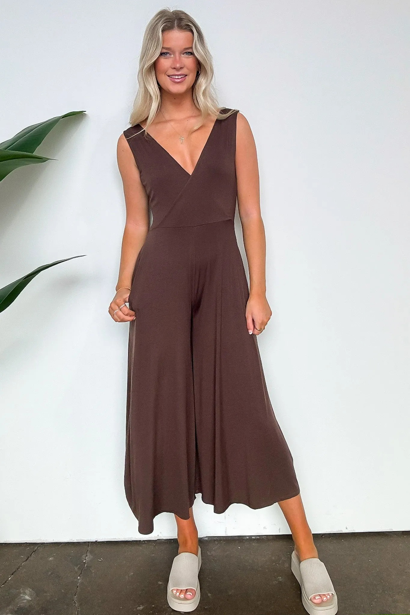 Luxe Reputation Surplice Wide Leg Jumpsuit - FINAL SALE sold by Madison + Mallory product image thumbnail 5