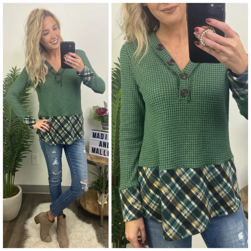 Westminster Plaid Contrast Top - FINAL SALE sold by Madison + Mallory