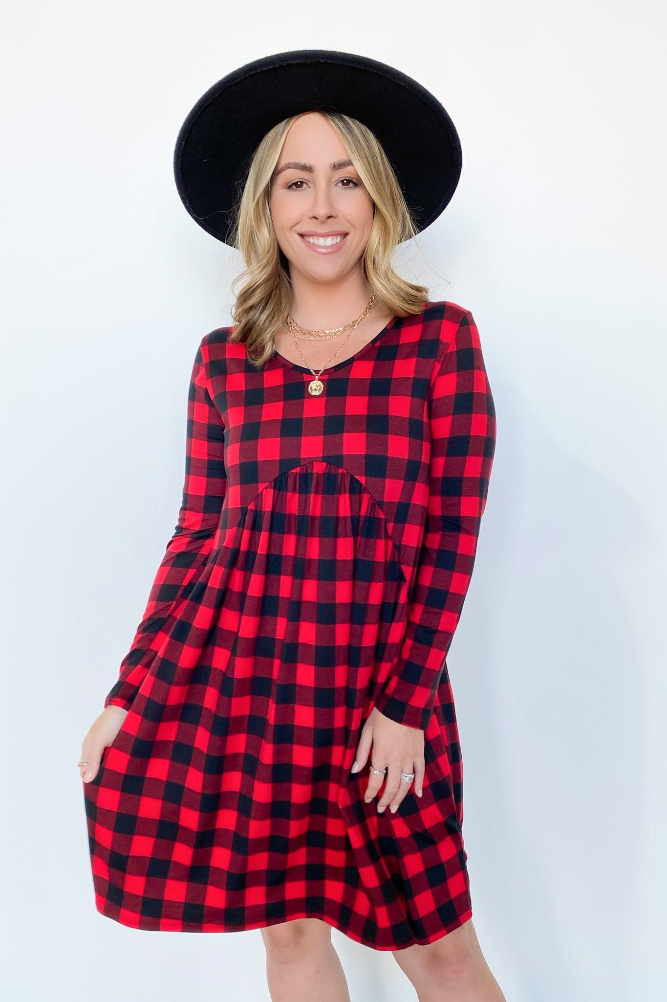 Liddie Plaid Print Babydoll Dress - FINAL SALE sold by Madison + Mallory product image thumbnail 4