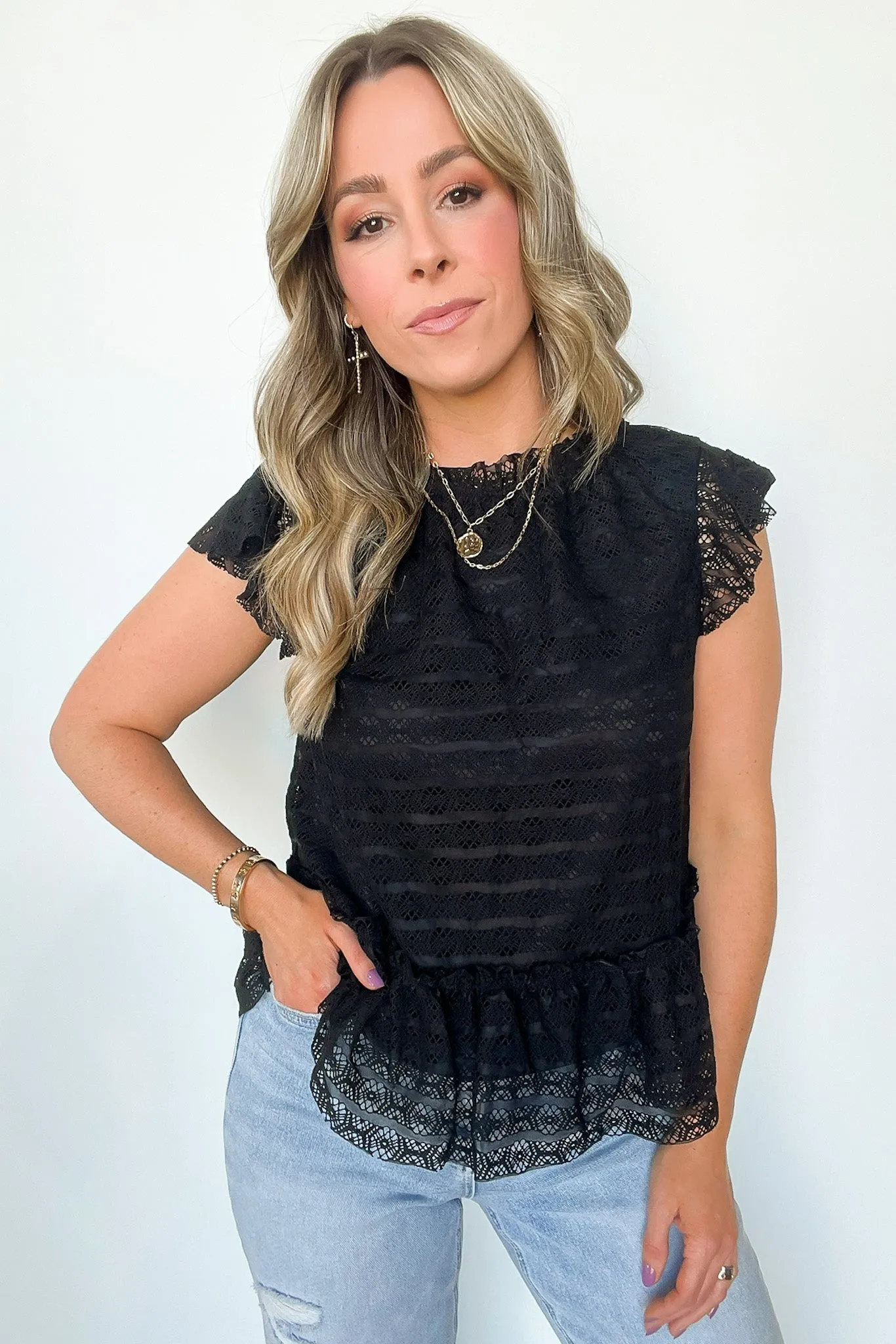 Dahlia Mock Neck Ruffle Top - FINAL SALE sold by Madison + Mallory product image thumbnail 2