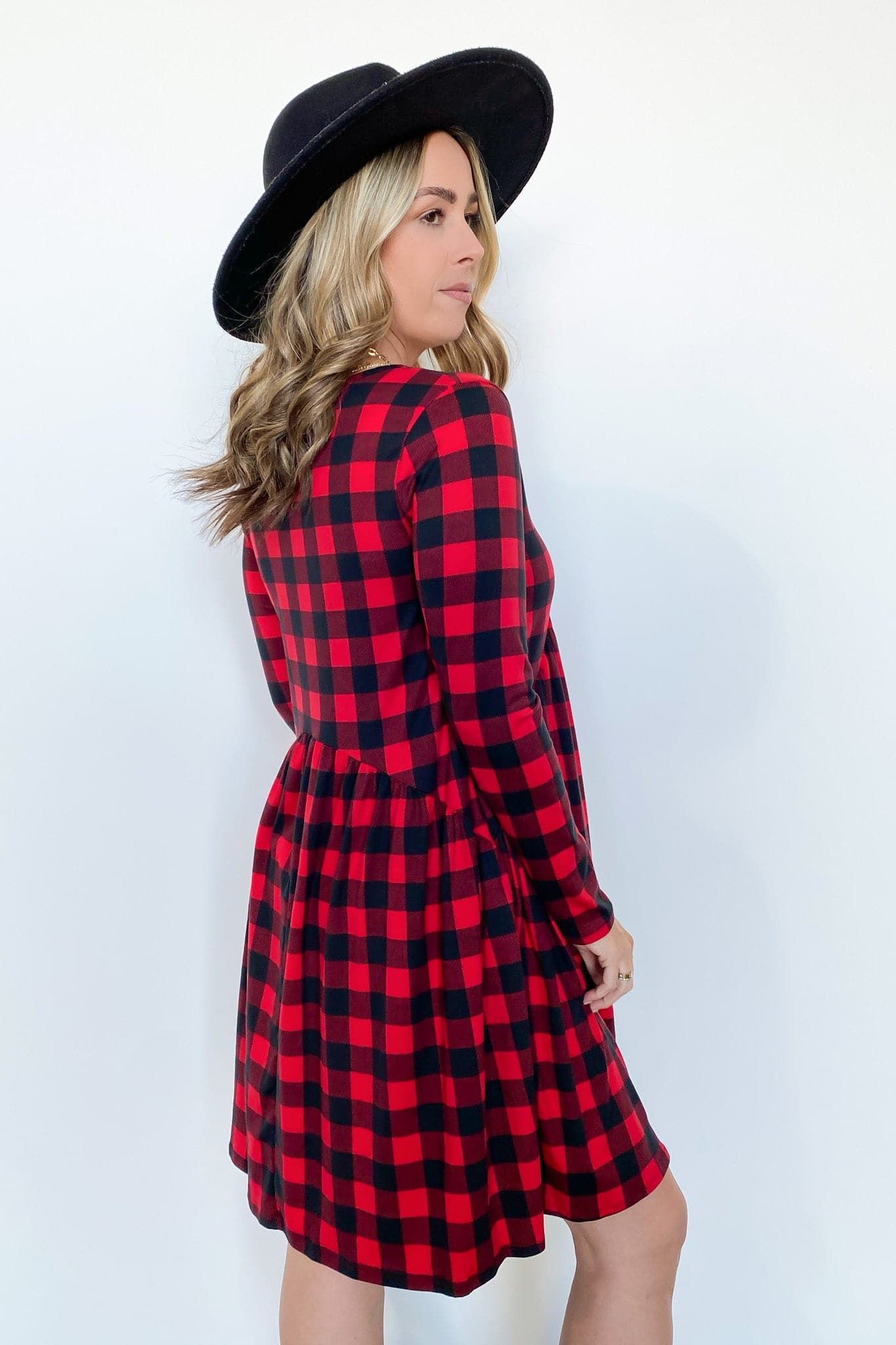 Liddie Plaid Print Babydoll Dress - FINAL SALE sold by Madison + Mallory product image thumbnail 5