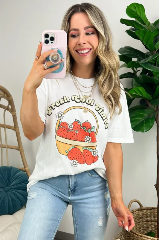 Fresh Cool Times Strawberry Vintage Graphic Tee - FINAL SALE sold by Madison + Mallory