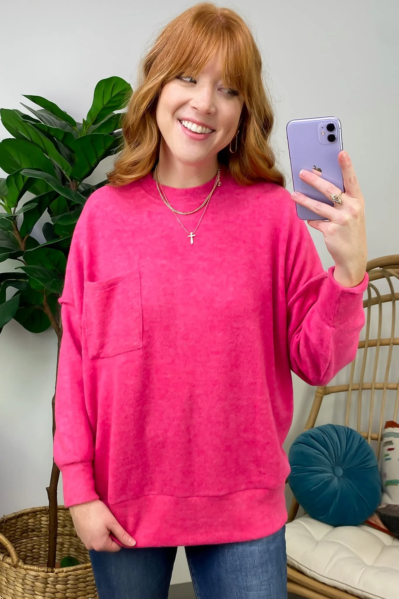 Kierah Brushed Melange Knit Pocket Sweater - FINAL SALE sold by Madison + Mallory product image thumbnail 4