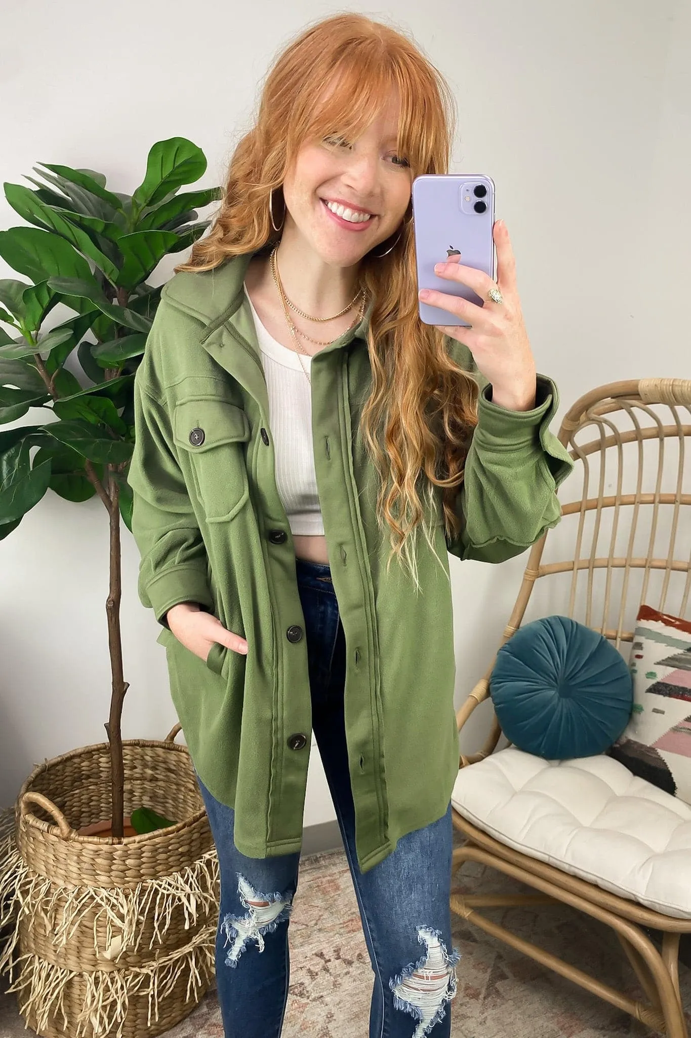 Marinda Oversized Fleece Shacket - FINAL SALE sold by Madison + Mallory product image thumbnail 3
