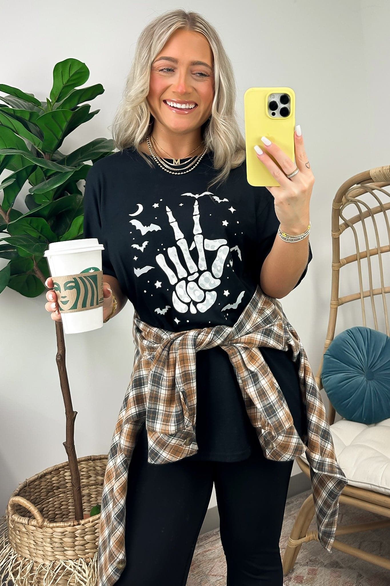 Peace Skeleton Hand Graphic Tee - BACK IN STOCK sold by Madison + Mallory product image thumbnail 5