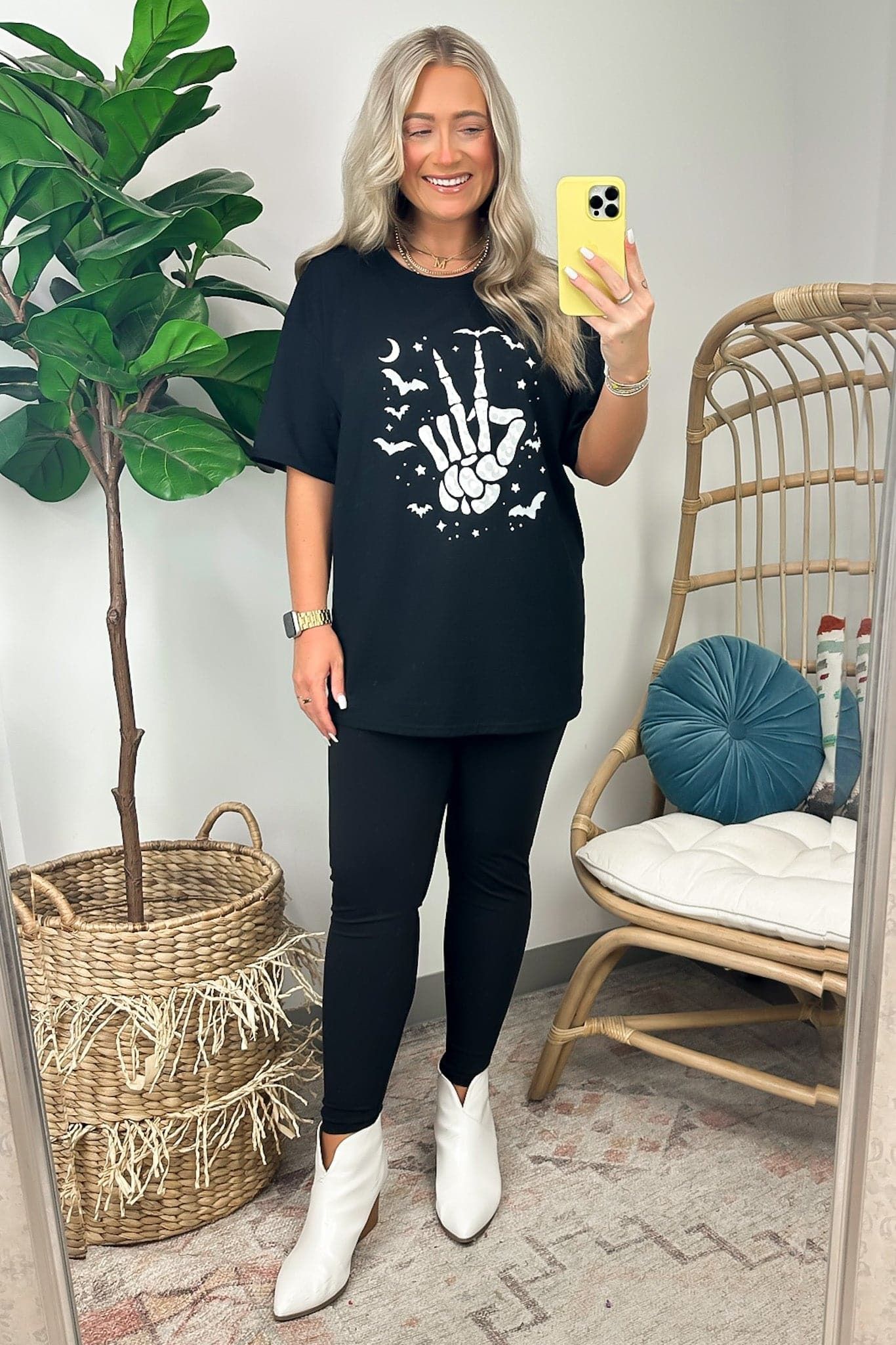 Peace Skeleton Hand Graphic Tee - BACK IN STOCK sold by Madison + Mallory product image thumbnail 6